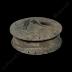 Stone pyxis with relief reclining dog on the lid