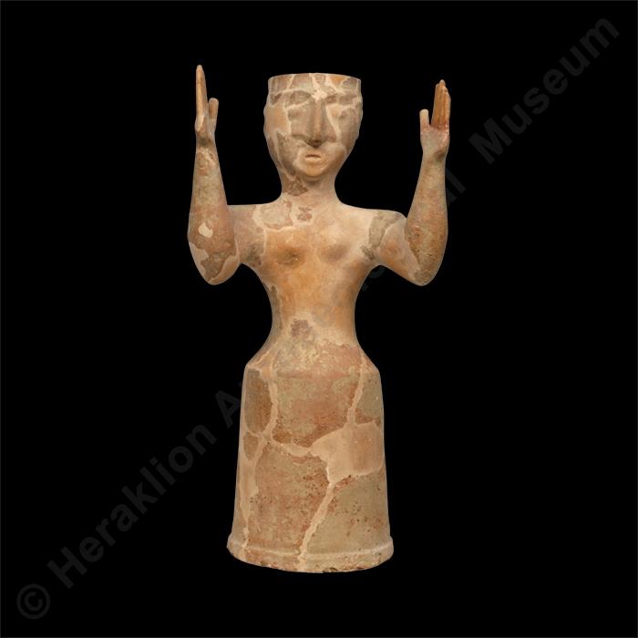 Figure of goddess with upraised arms