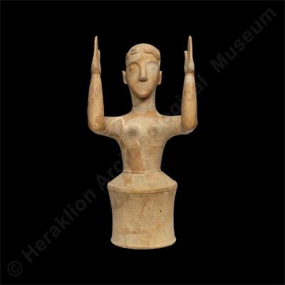 Figure of goddess with upraised arms