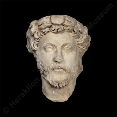 Marble head of Emperor Marcus Aurelius