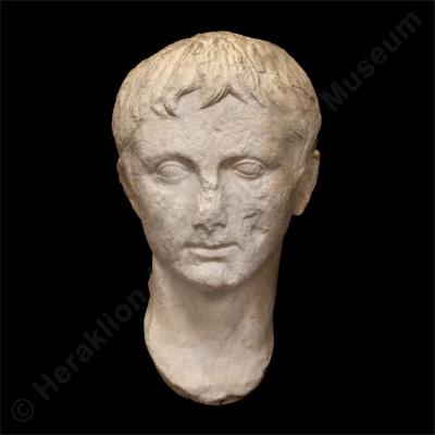 Marble head of Emperor Augustus